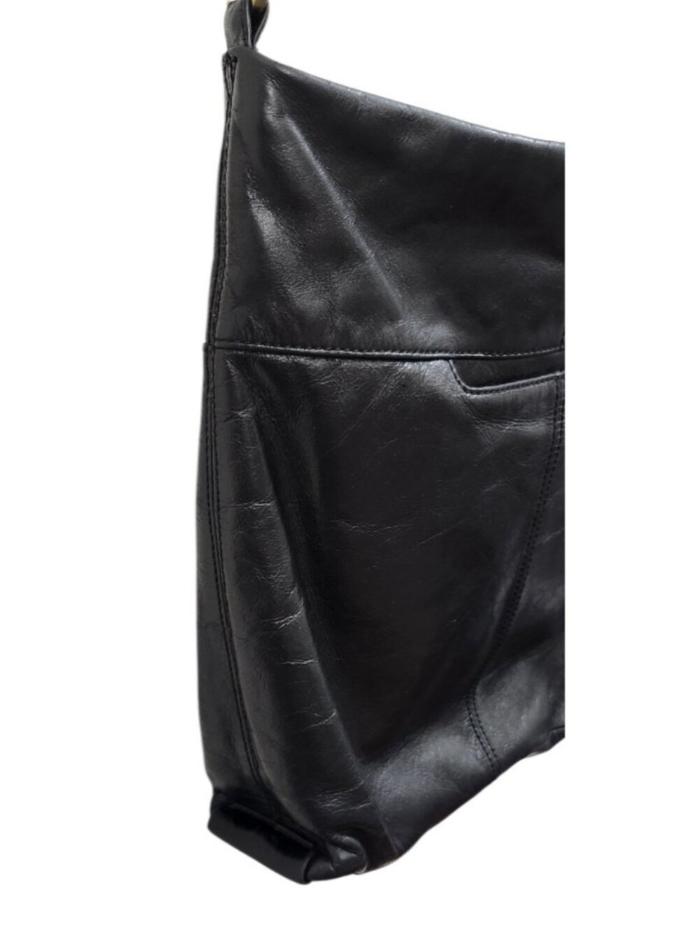 HOBO Black Leather Crossbody Bag Adjustable Strap Soft Leather Boho Minimalist - Picture 7 of 15